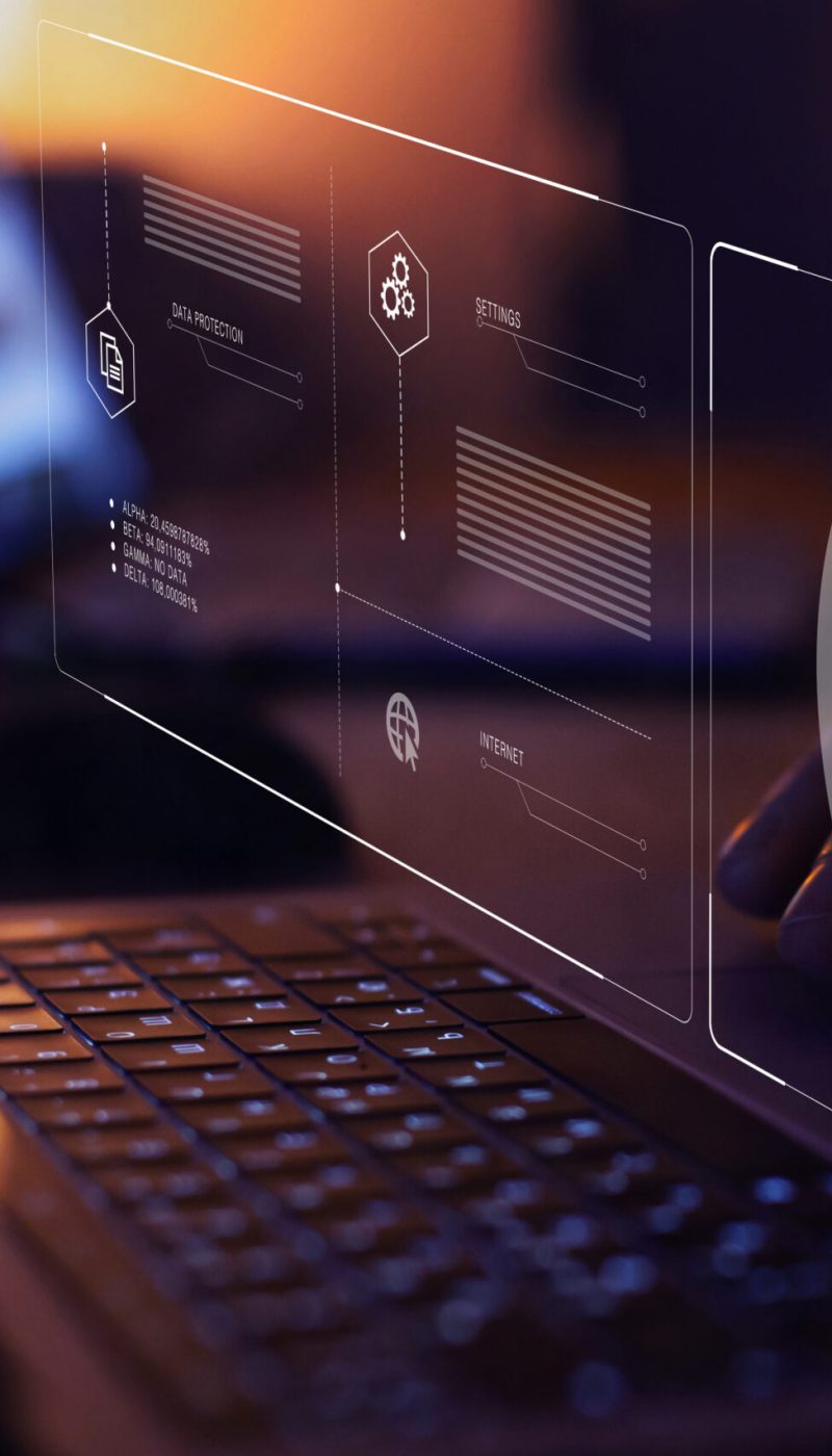 internet security concept, firewall and data protection